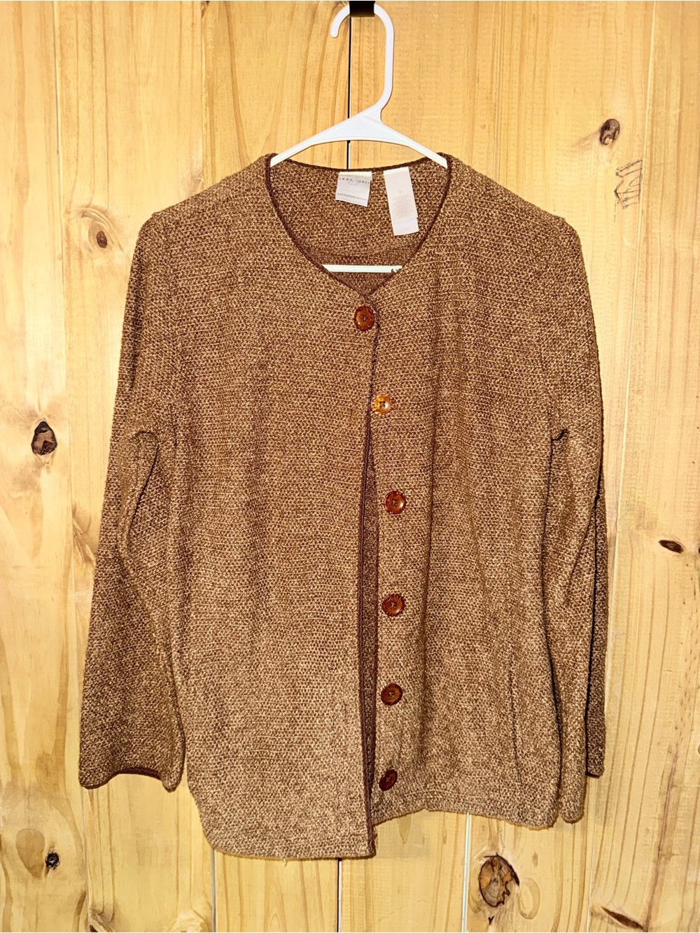 Emma James Brown Button-Front Knit Cardigan